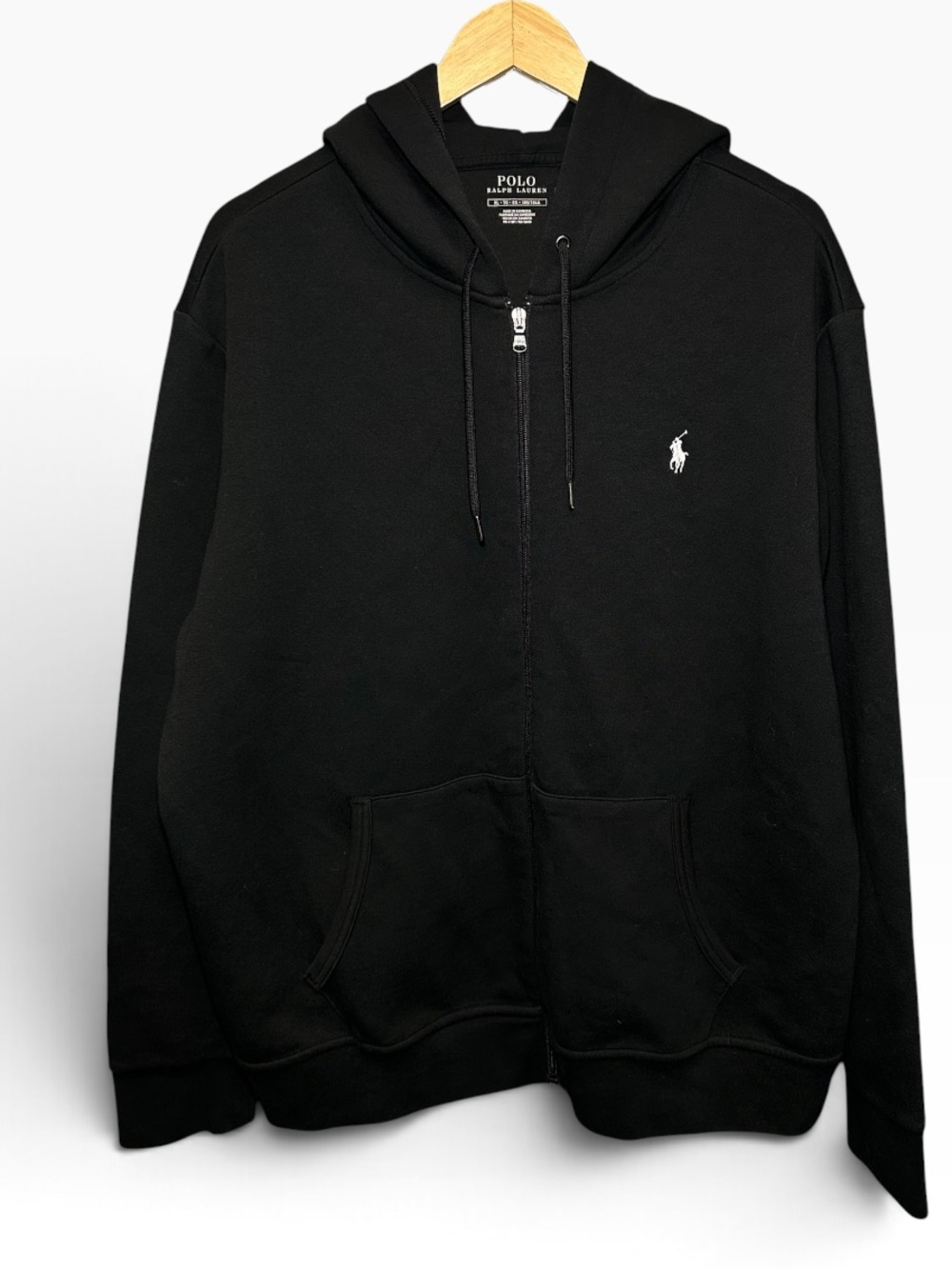 Polo Ralph Lauren Mens Double-Knit Full-Zip Hoodie Black - Men’s Size XL